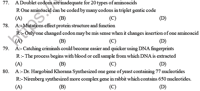 NEET Biology Molecular Basis Of Inheritance MCQs Set B, Multiple Choice ...